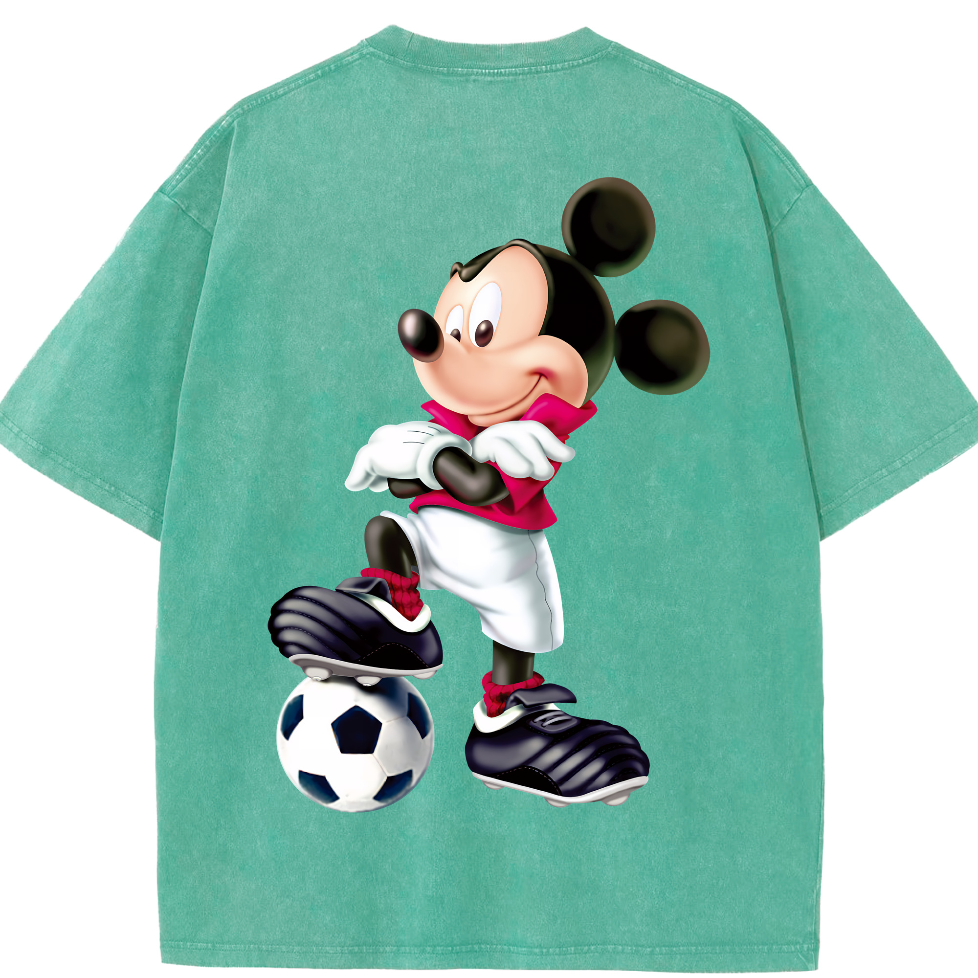 （画像用） ミッキーマウス Mickey Mouse 綿100% ヴィンテージ風 半袖Tシャツ（背面プリント）